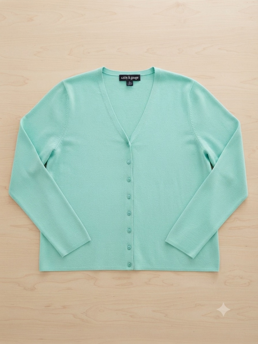 Cable & Gauge preppy Mint V-Neck Button Front Cardigan